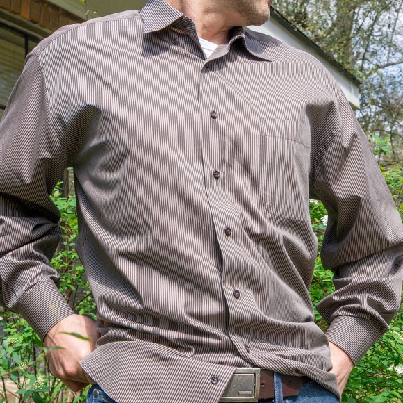 St. Croix Other - St. Croix Classic Fit Dress Shirt (tan/brown) XL